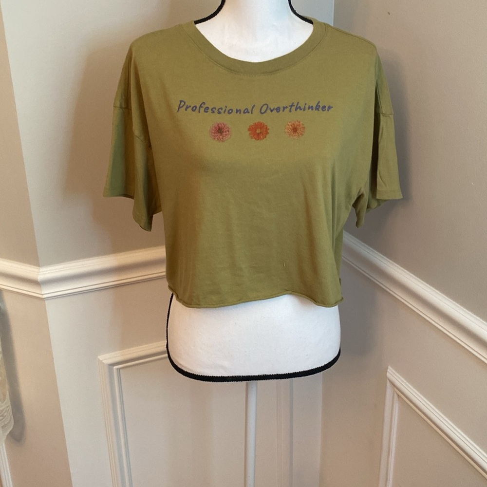 Forever 21 Green Oversized Crop Top size Medium